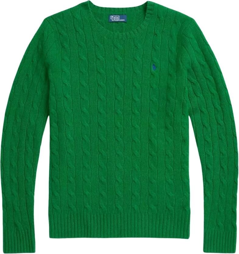 Polo Ralph Lauren Kabelgebreide Wol-Kasjmier Trui Green Dames