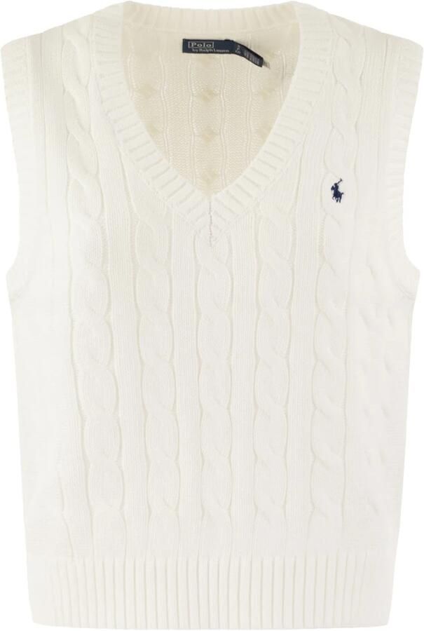 Polo Ralph Lauren Spencer van een mix van wol en kasjmier met V-hals - Foto 4