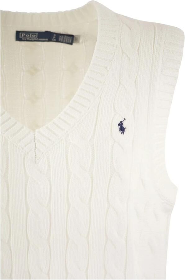 Polo Ralph Lauren Spencer van een mix van wol en kasjmier met V-hals