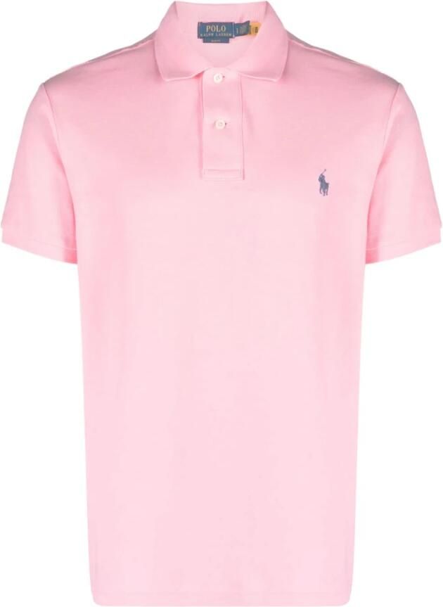 Ralph Lauren Katoenen Piqué Poloshirt Pink Heren
