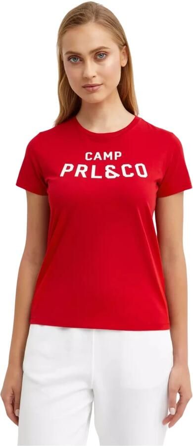 Ralph Lauren Katoenen T-shirt met Logo Red Dames