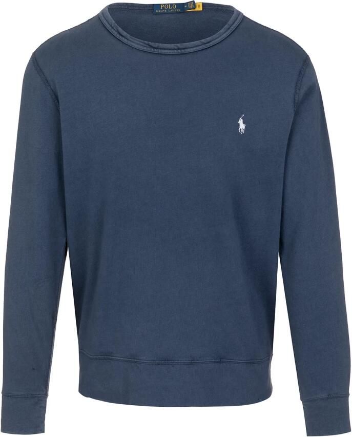Ralph Lauren Blauwe Katoenen Crewneck Sweater met Logo Borduursel Blue Heren - Foto 3