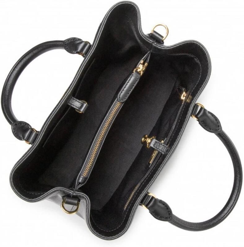 Ralph Lauren Zwarte Leren Handtas met Meerdere Compartimenten Black Dames - Foto 8