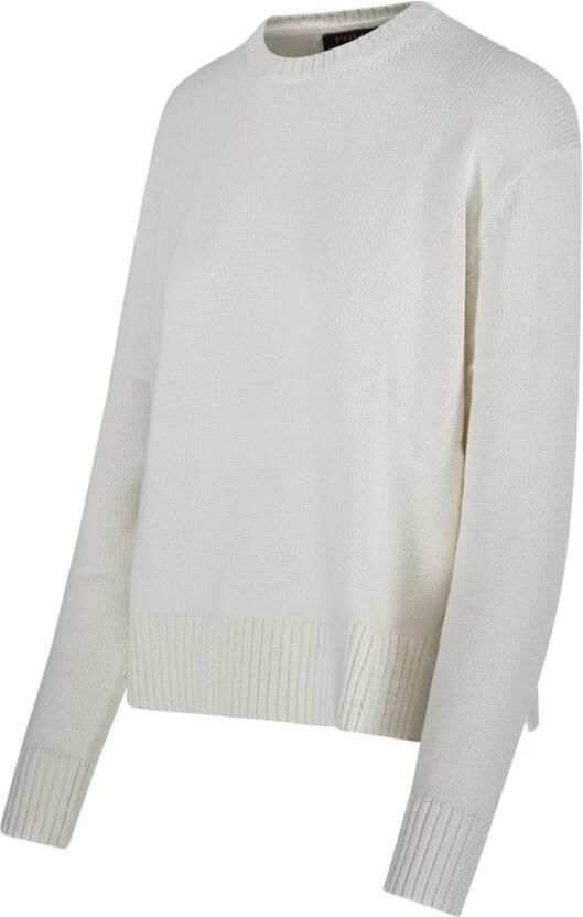 Polo Ralph Lauren Katoenen Crew-Neck Sweater met Zijsplitten White Dames - Foto 3