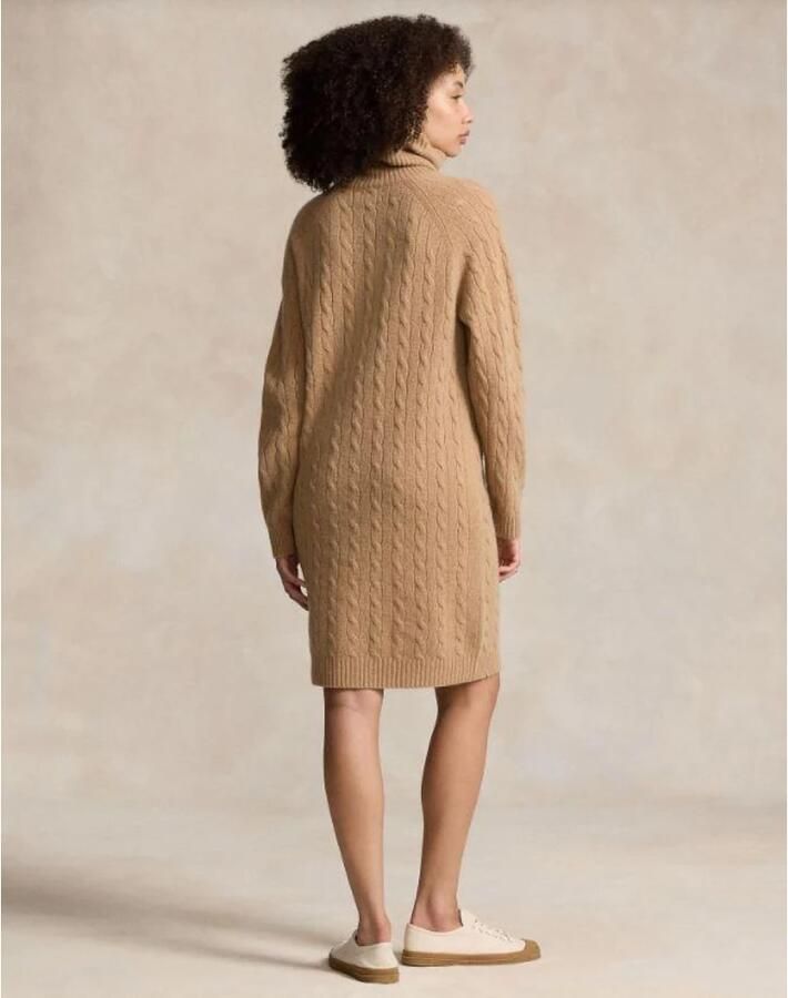 Polo Ralph Lauren Gebreide jurk met col van een mix van wol en kasjmier