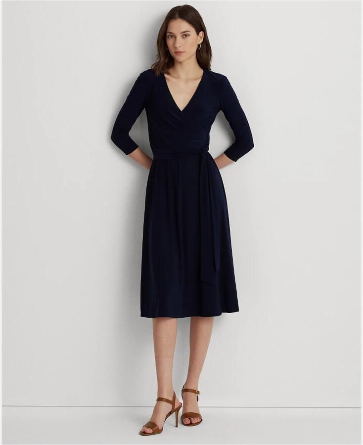 Lauren Ralph Lauren Knielange jurk met strikceintuur model 'CARLYNA' - Foto 2