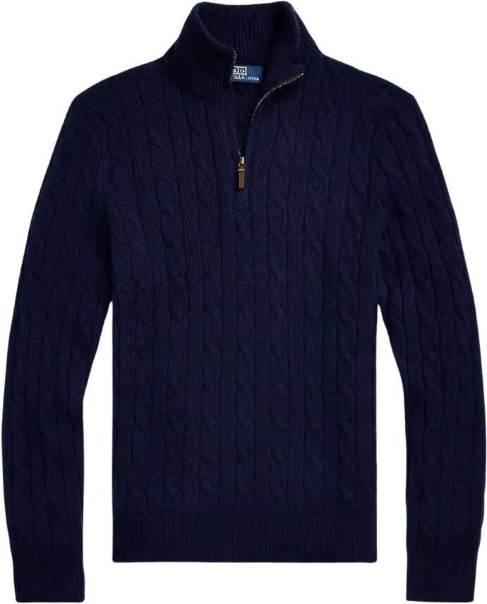 Polo Ralph Lauren Gebreide pullover van kasjmier met opstaande kraag en ritssluiting
