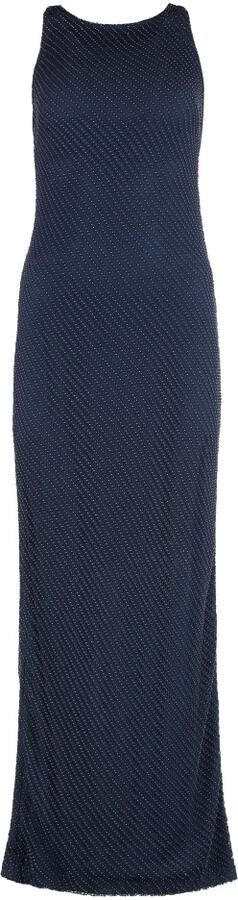Ralph Lauren Maxi-jurk met Micro Kralen Blue Dames