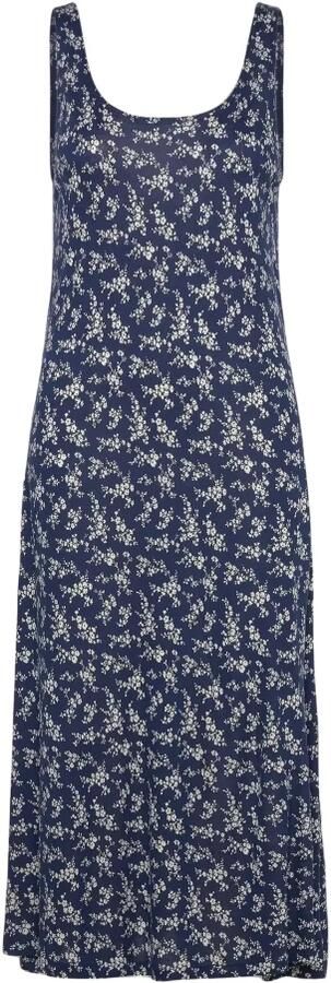 Ralph Lauren Navy Bloemen Midi Jurk Blue Dames
