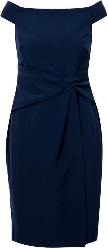 Ralph Lauren Open-Shoulder Crêpe Jurk Blue Dames - Foto 5