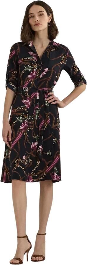 Lauren Ralph Lauren Midi-jurk met strikceintuur model 'KARALYNN' - Foto 3