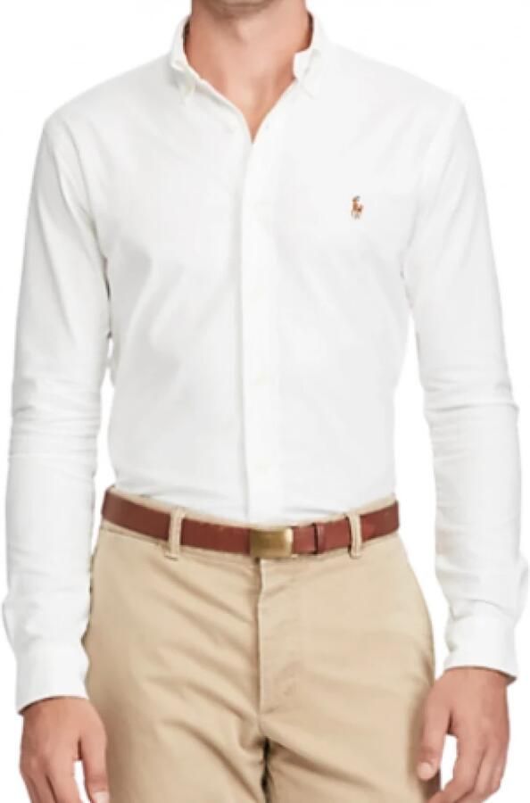 Polo Ralph Lauren Witte Oxford Overhemd Slim Fit Geborduurd Logo White Heren - Foto 7