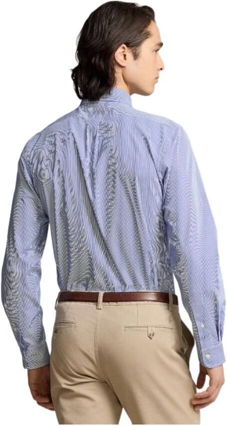 Ralph Lauren Stijlvolle Blauw Witte Hairline Streep Sport Shirt Blauw Heren - Foto 12