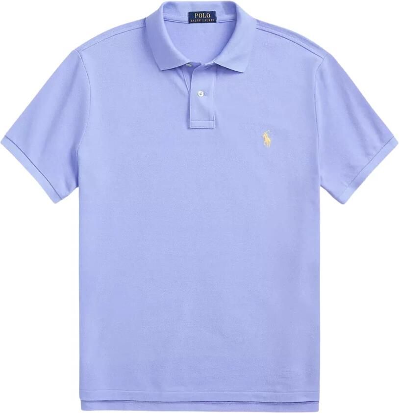 Polo Ralph Lauren Polo shirt met logo borduursel en geribbelde kraag en manchetten Blue Heren