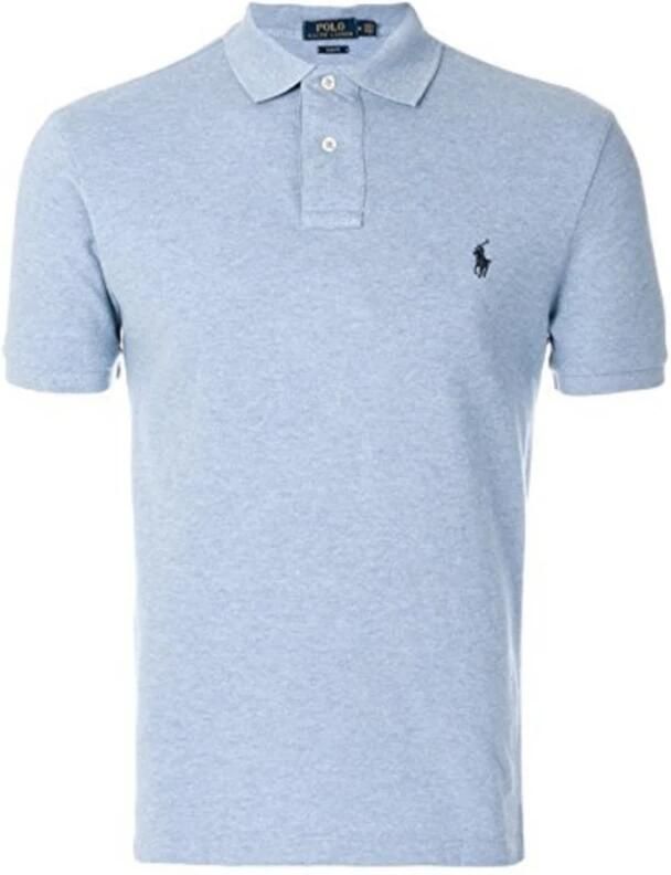 Polo Ralph Lauren Polo shirt met logo borduursel en geribbelde kraag en manchetten Blue Heren - Foto 3