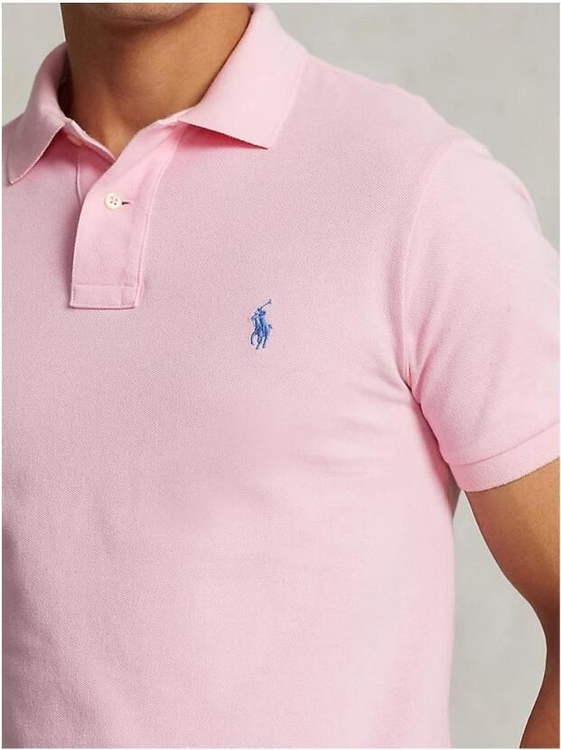 Polo Ralph Lauren Polo shirt met logo borduursel en geribbelde kraag en manchetten Pink Heren - Foto 8