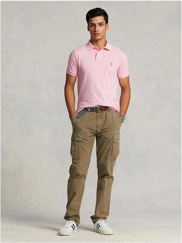 Polo Ralph Lauren Polo shirt met logo borduursel en geribbelde kraag en manchetten Pink Heren - Foto 7