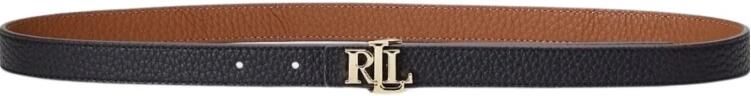 Ralph Lauren Omkeerbare Dames Riem met Logo Plaat Black Dames