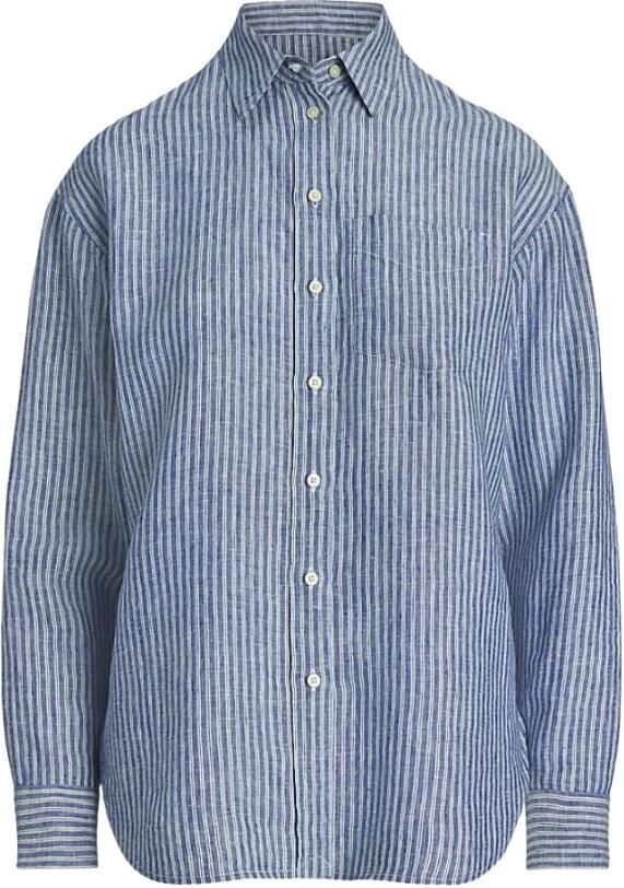 Lauren Ralph Lauren Linnen blouse met streepmotief model 'BRAWLEY'
