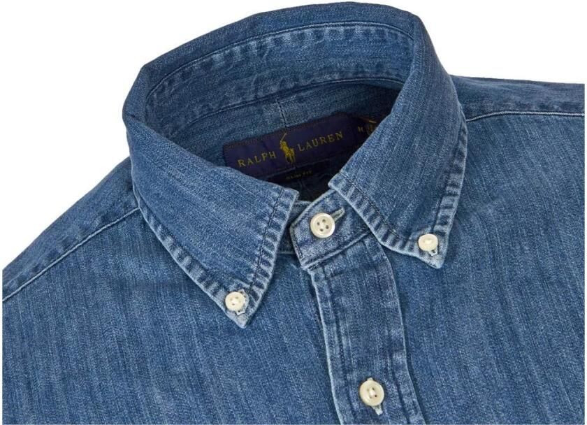 Polo Ralph Lauren Overhemd Lange Mouw CHEMISE CINTREE SLIM FIT EN JEAN DENIM BOUTONNE LOGO PONY PLAYER - Foto 17