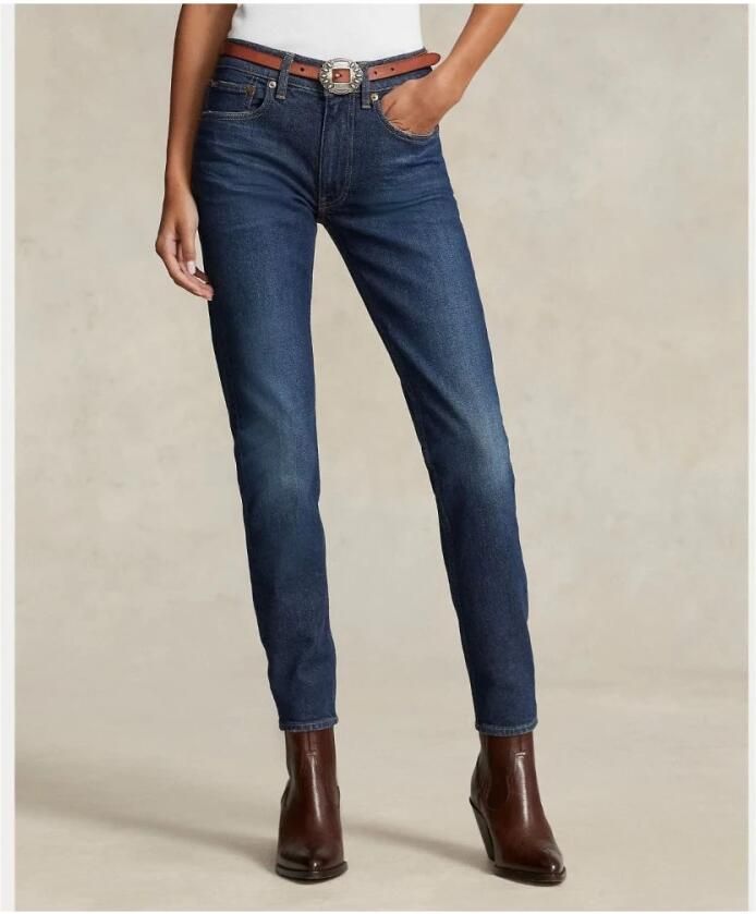 Polo Ralph Lauren Skinny Jeans met Opvallende Details Blauw Dames