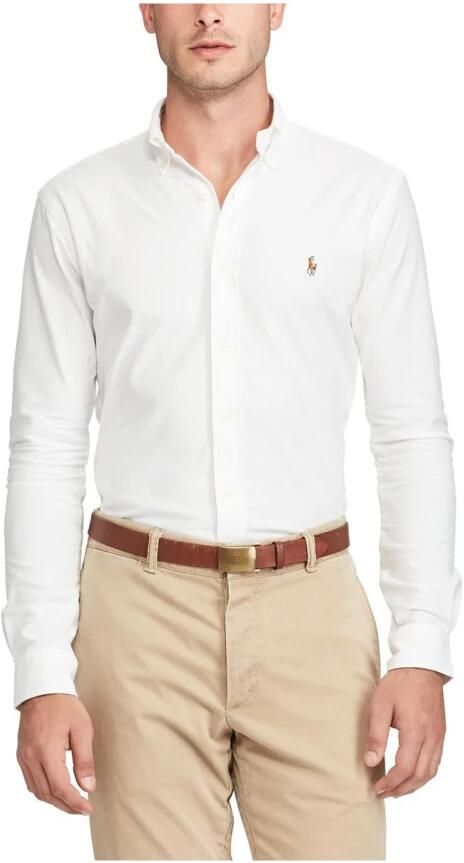 Polo Ralph Lauren Witte Oxford Overhemd Slim Fit Geborduurd Logo White Heren - Foto 7