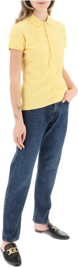 Polo Ralph Lauren Slim Fit Polo Shirt met geborduurd logo Yellow Dames - Foto 5