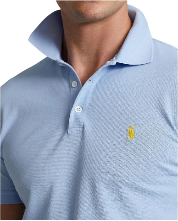Polo Ralph Lauren Lichtblauw poloshirt met korte mouwen en slim fit Blue Heren - Foto 3