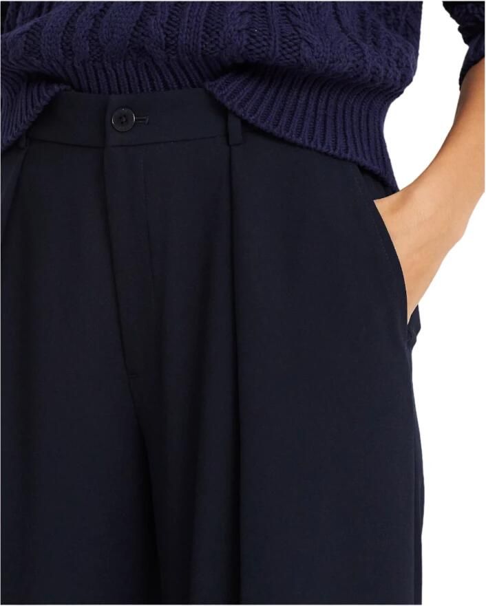 Lauren Ralph Lauren Wide leg bandplooibroek met riemlussen model 'KIRAHN' - Foto 4