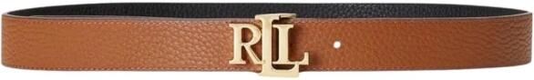 Ralph Lauren Omkeerbare Bruin & Zwart Riem met Gouden Logo Black Dames - Foto 5