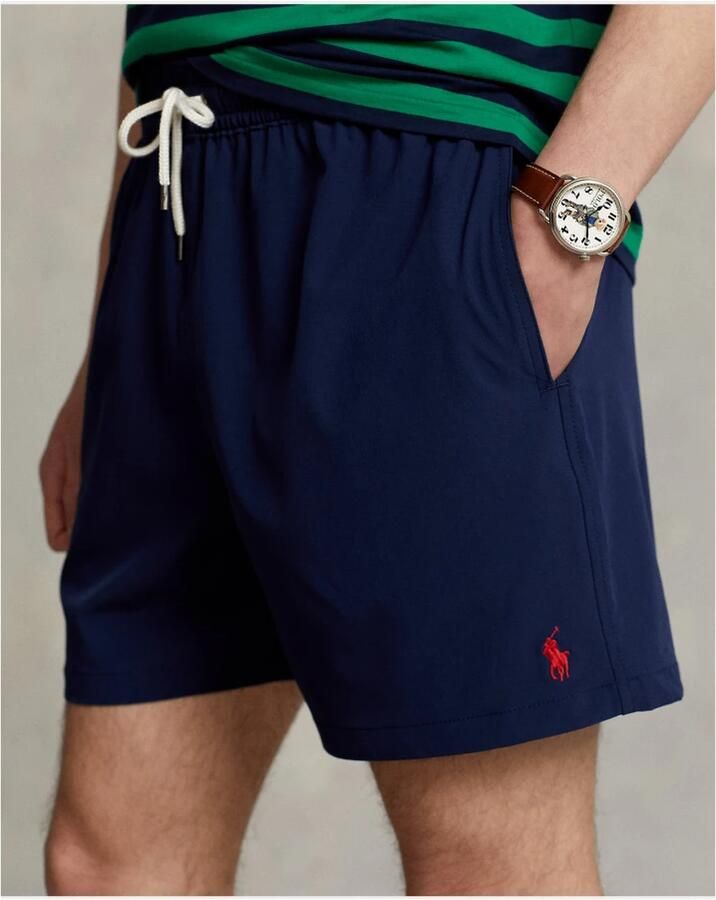 Ralph Lauren Geborduurd Logo Elastische Taille Trekkoord Zak Strandkleding Blue Heren - Foto 5