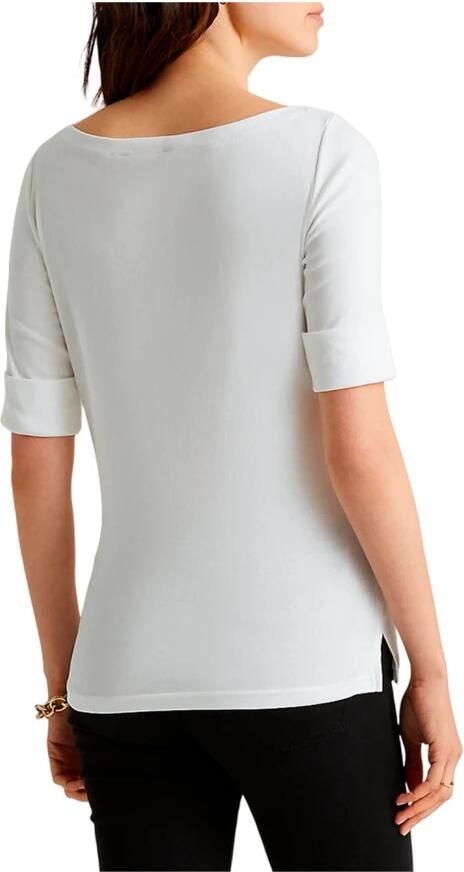 Ralph Lauren Katoenen Bootnektrui met Elleboogmouwen White Dames - Foto 3