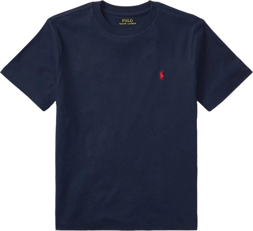 Ralph Lauren Navy Katoenen Jersey Basis T-shirt voor Jongens Blue Heren