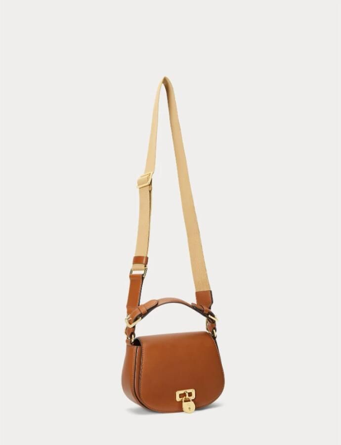 Ralph Lauren Leren Bruine Dames Tas met Logo Voorsluiting Brown Dames - Foto 7