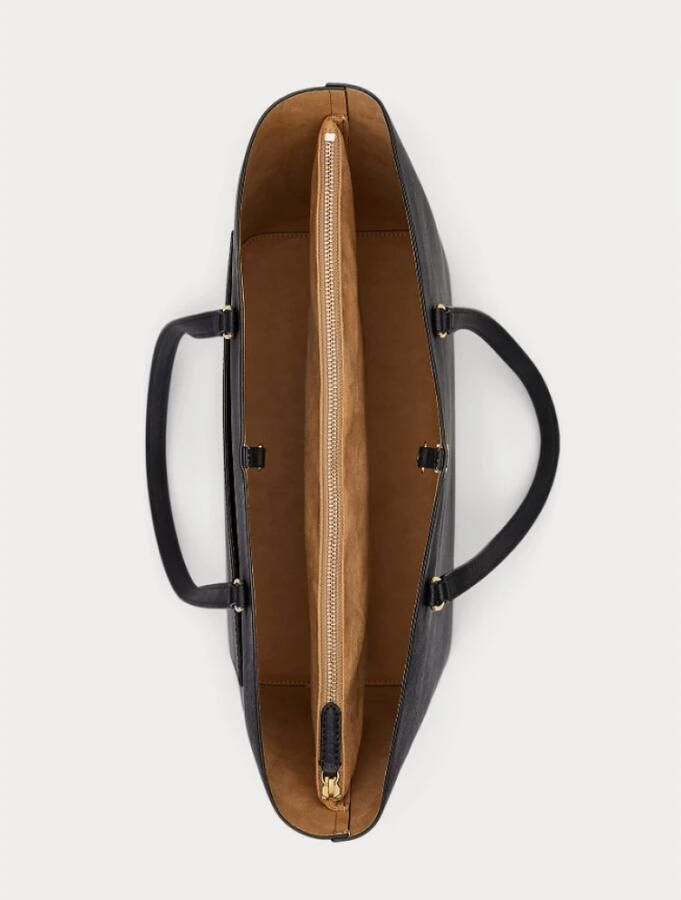 Lauren Ralph Lauren Tote bag van runderleer met labelapplicatie model 'KARLY' - Foto 4