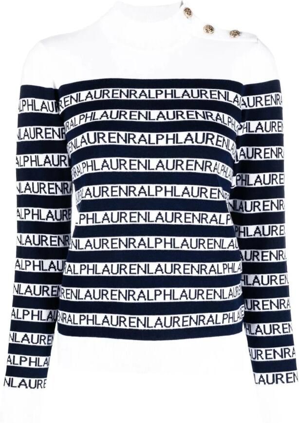 Ralph Lauren Witte Langemouw Pullover Sweatshirt Multicolor Dames