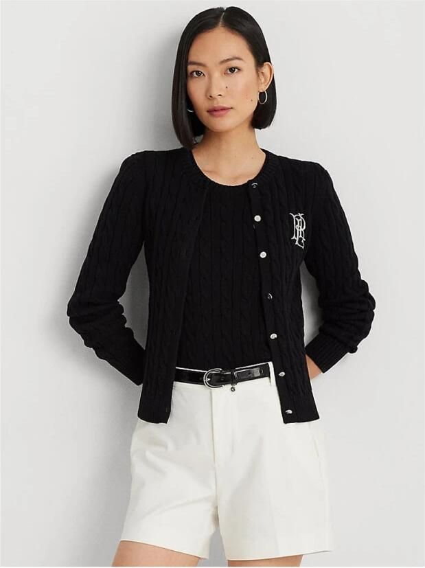 Lauren Ralph Lauren Gebreid jack met kabelpatroon en labelstitching model 'RALHAN' - Foto 6