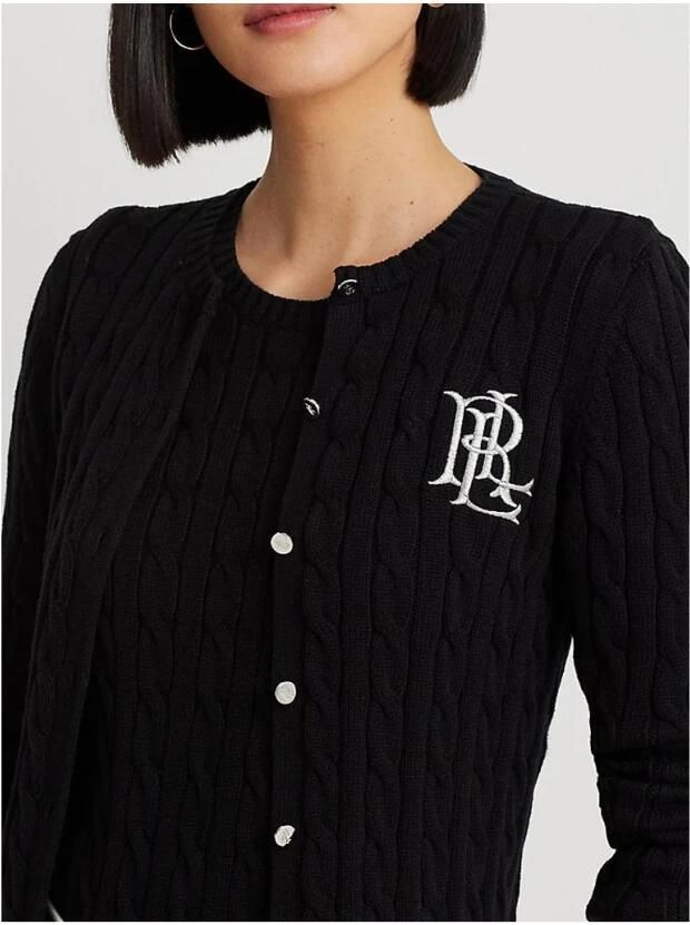 Lauren Ralph Lauren Gebreid jack met kabelpatroon en labelstitching model 'RALHAN' - Foto 4