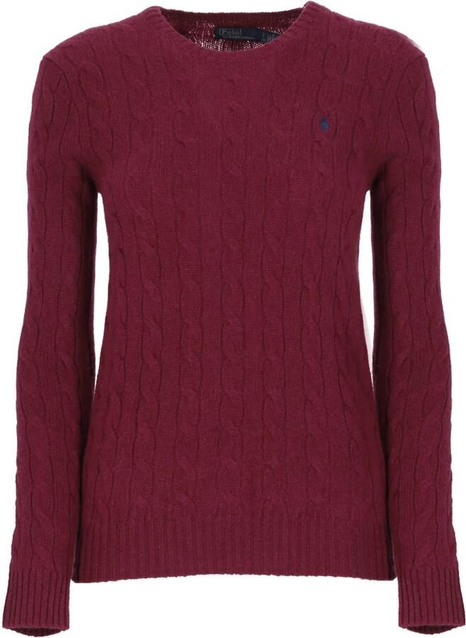 Polo Ralph Lauren Wollen en Kasjmier Gevlochten Trui Red Dames - Foto 2