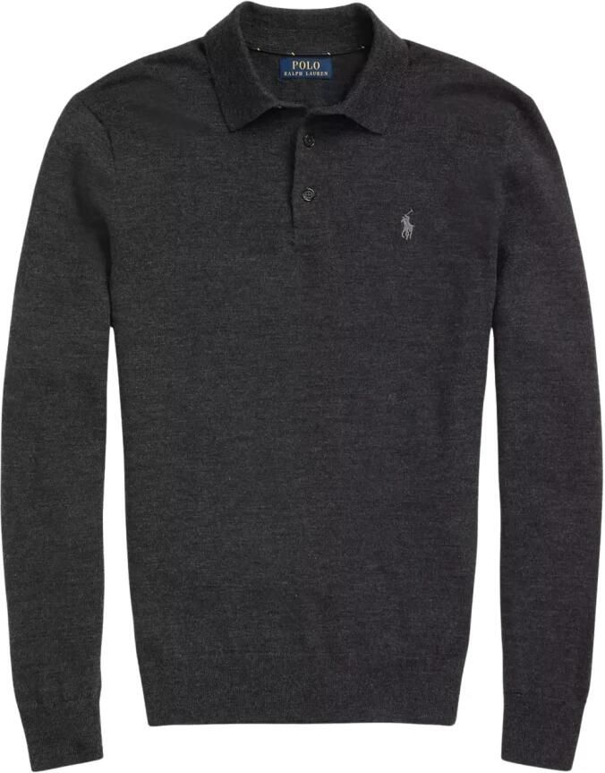 Polo Ralph Lauren Casual Grijs Wol Pullover Sweater Gray Heren