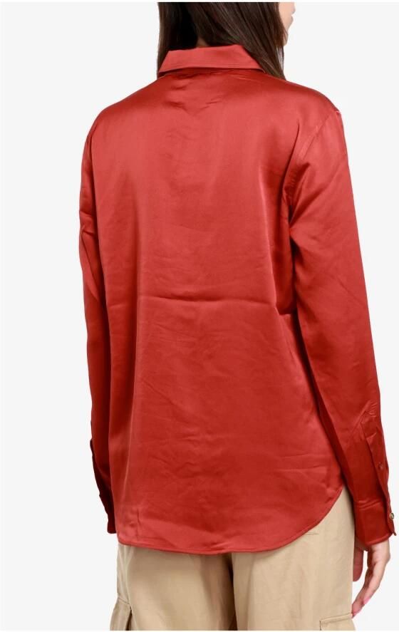 Ralph Lauren Zijden Casual Overhemden met Klassieke Kraag Rood Dames - Foto 4