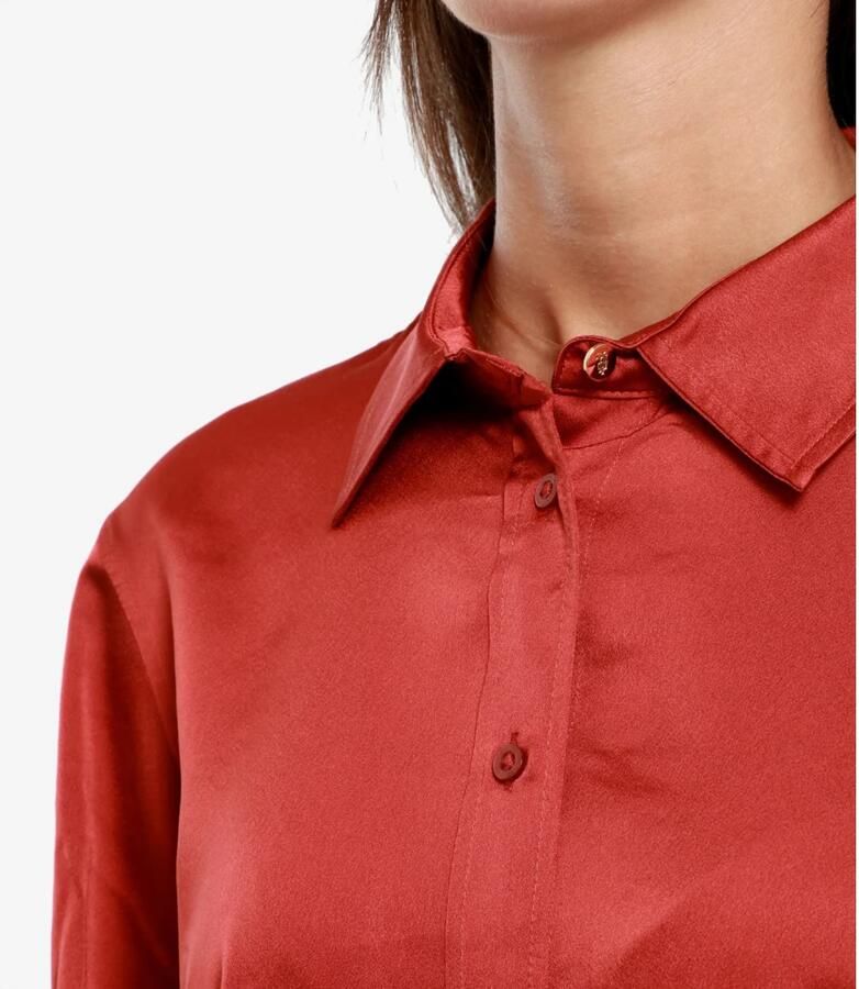 Ralph Lauren Zijden Casual Overhemden met Klassieke Kraag Rood Dames - Foto 2
