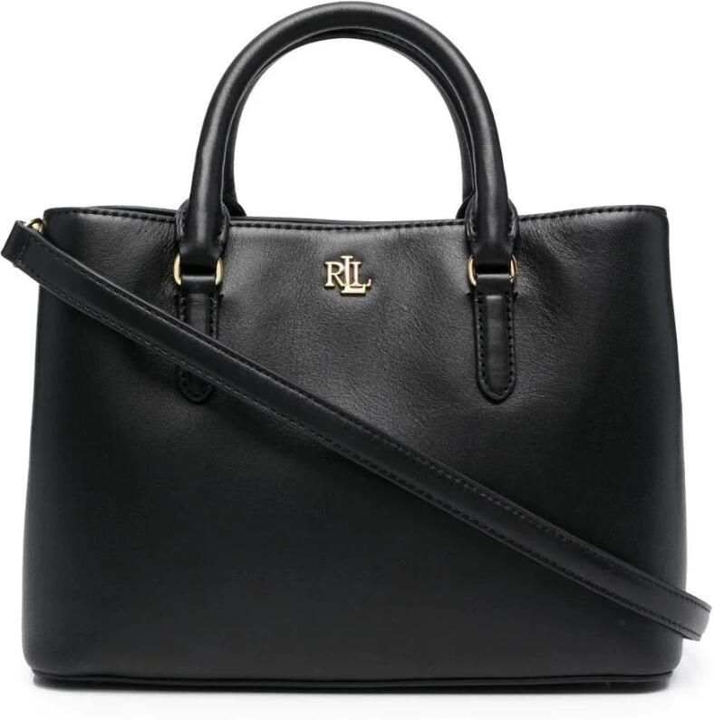 Ralph Lauren Zwarte Leren Handtas met Meerdere Compartimenten Black Dames - Foto 9