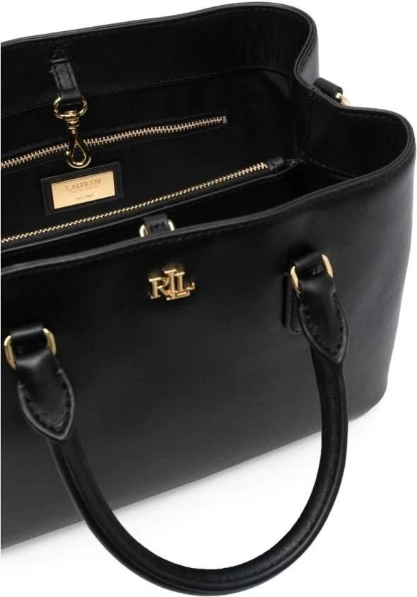Ralph Lauren Zwarte Leren Handtas met Meerdere Compartimenten Black Dames - Foto 13