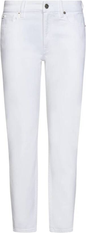Ralph Lauren Witte Slim Fit T-shirts en Polos met Ingelegd Logo White Dames