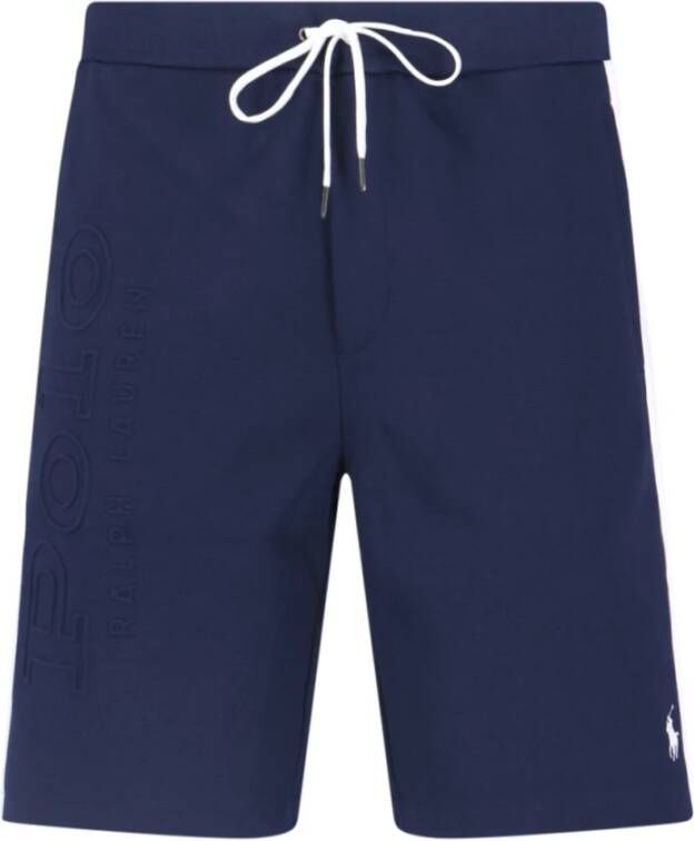 Ralph Lauren Sportieve Logo Shorts in Blauwe Katoenmix Blauw Heren