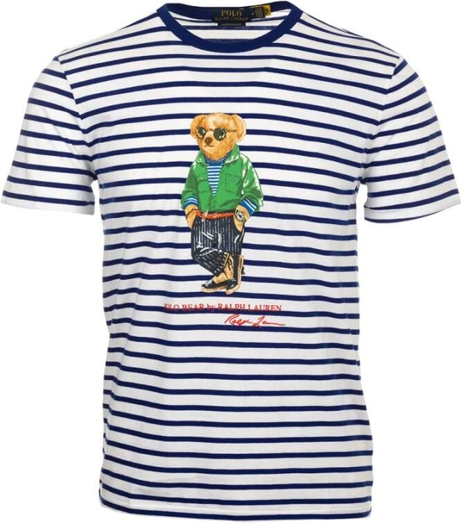 POLO Ralph Lauren gestreept slim fit T-shirt blauw wit