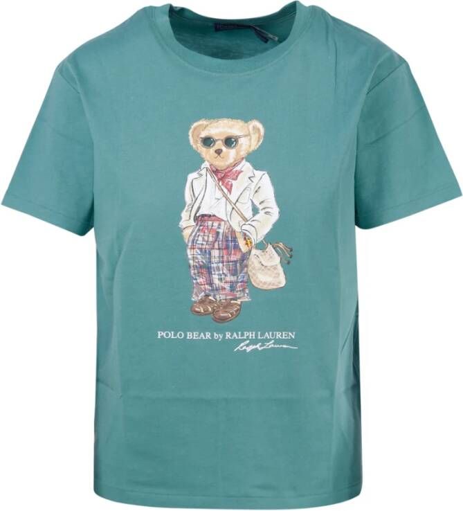 Ralph Lauren Polo Bear Groene T-Shirt voor Vrouwen Green Dames