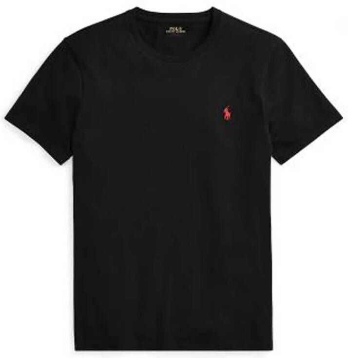 Polo Ralph Lauren Ralph Lauren T -shirt voor Hombre Black Polo Custom Slim Fit Black Zwart Heren