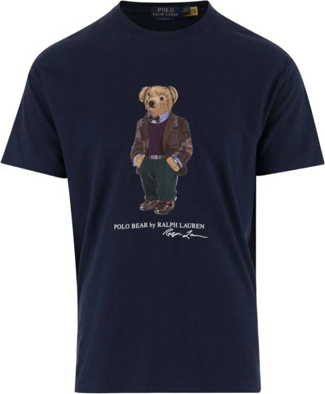 Polo Ralph Lauren Klassiek Cruise Navy Hrtg Bear T-Shirt voor Heren Blue Heren